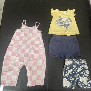 Pink and White Checkered Overalls for Kids